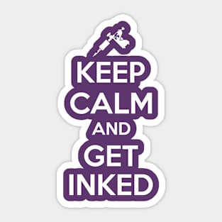 Keep calm and get inked (white) Sticker